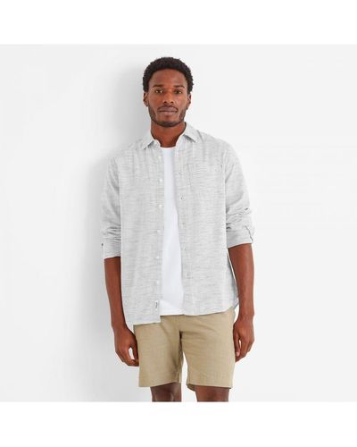 TOG24 Bryce Long Sleeve Shirt Optic Fleck Cotton - White