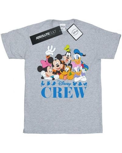 Disney Ladies Mickey Mouse Friends Cotton Boyfriend T-Shirt (Sports) - Blue