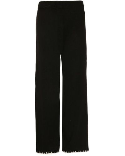 Quiz Knit Contrast Stich Trousers - Black