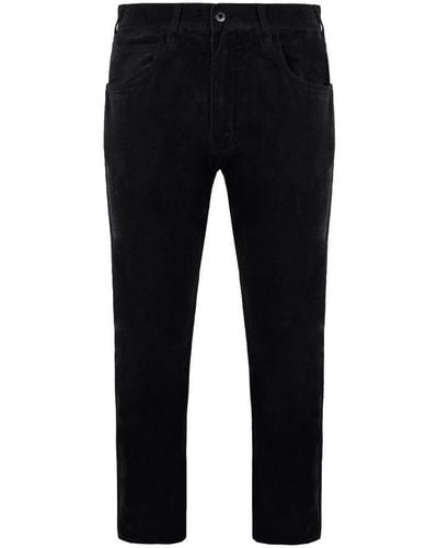 Armani Jeans Slim Fit Brown Trousers Cotton - Black