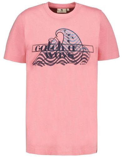 Garcia Slim Fit T-shirt Met Printopdruk Bright Coral - Roze