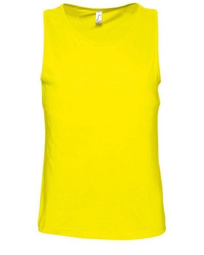 Sol's Justin Mouwloze Tank / Vest Top (citroen) - Geel