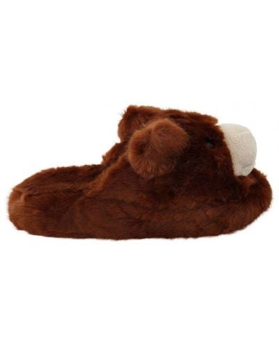 Dolce & Gabbana Teddy Bear Slippers Sandals Shoes - Brown