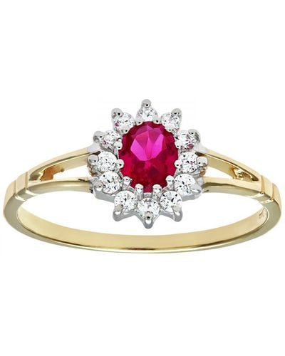 DIAMANT L'ÉTERNEL 9Ct And Ladies Stone Set Cluster Ring - Pink