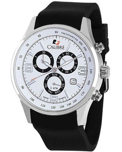 Calibre Mauler Swiss Made Movement Watch Silicone Strap Dial - Black
