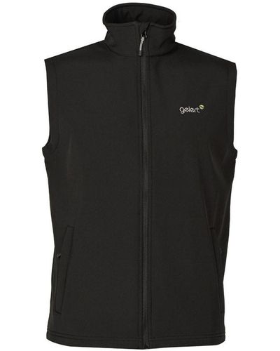 Gelert Shell Gilet Bodywarmer Pockets Zip Fleece Inner Lining Outdoor - Black