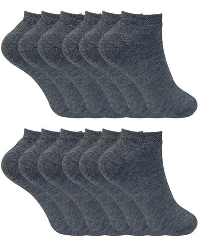 Sock Snob Ladies Winter Low Cut Trainer Socks - Blue