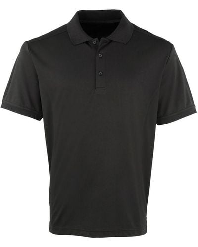 PREMIER Coolchecker Pique Short Sleeve Polo T-Shirt () - Black