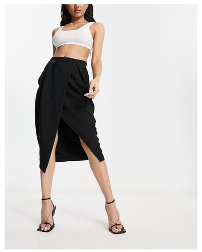 Closet Wrap Midi Skirt - White