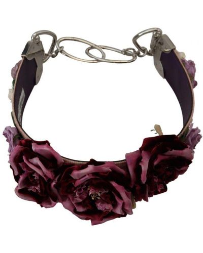 Dolce & Gabbana Floral Appliques Metal Shoulder Strap - Brown