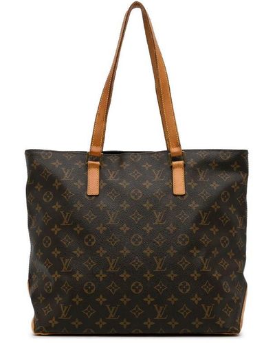 Louis Vuitton Vintage Monogram Cabas Mezzo Brown Canvas - Black