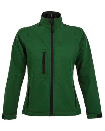 Sol's Ladies Roxy Soft Shell Jacket (Breathable, Windproof And Water Resistant) (Bottle) - Green