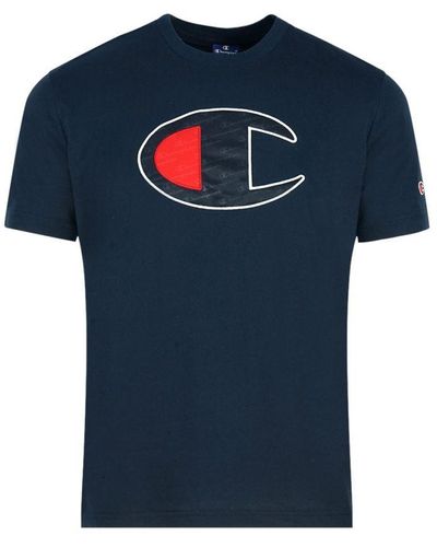 Champion Groot Marineblauw T-shirt Met C-logo