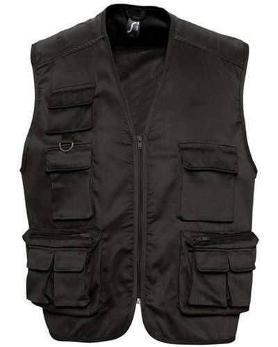 Sol's Wild Full Zip Waistcoat Bodywarmer Jacket (zwart)