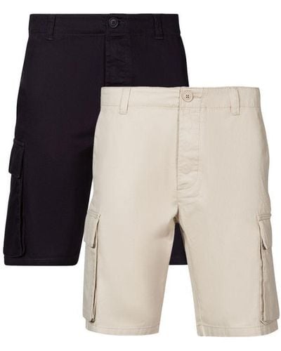 French Connection 2 Pack Cotton Cargo Shorts - Blue