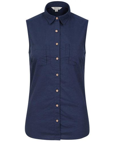 Mountain Warehouse Ladies Coconut Sleeveless Shirt () Cotton - Blue