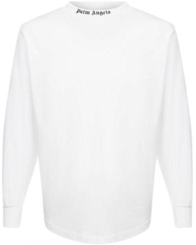 Palm Angels Double Classic Logo Long Sleeve T-Shirt - White