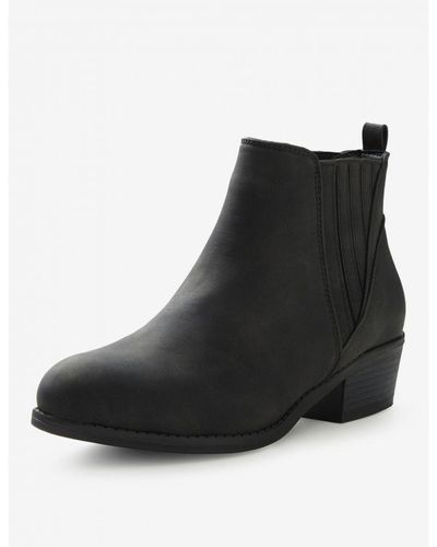 RIVERS Oft Gael Faux Gusset Ankle Boot - Black