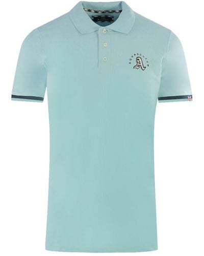Aquascutum Embossed A Tipped Light Polo Shirt - Blue