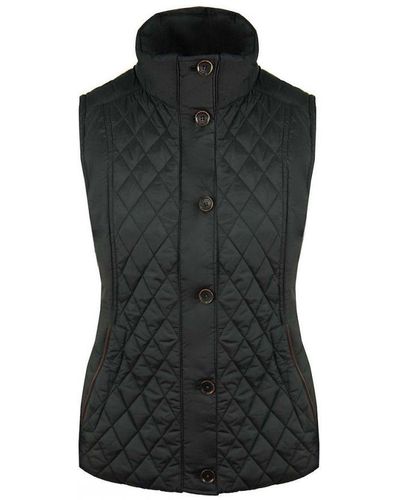 Timberland Zip Up Sleeveless Black Quilted Padded Gilet 1263j 001