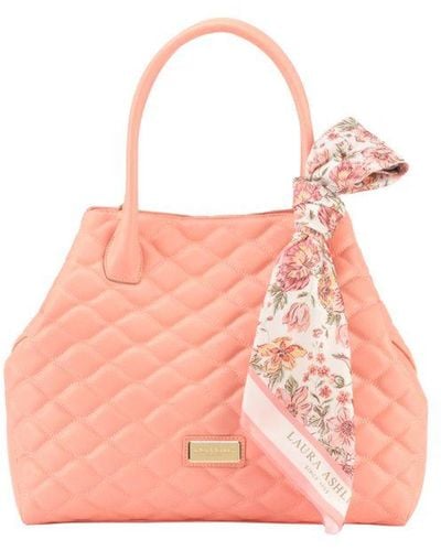 Laura Ashley Tote Bag Faux Leather - Pink