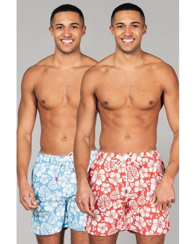 Tokyo Laundry Multi 2-Pack Printed Swim Shorts - Blue