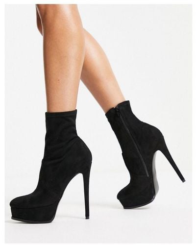 ASOS Eclectic High-Heeled Platform Boots - White