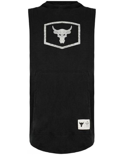 Under Armour X Project Rock Hooded Sleeveless Top - Black