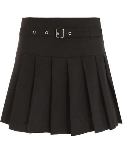 Quiz Pleated Mini Skirt - Black