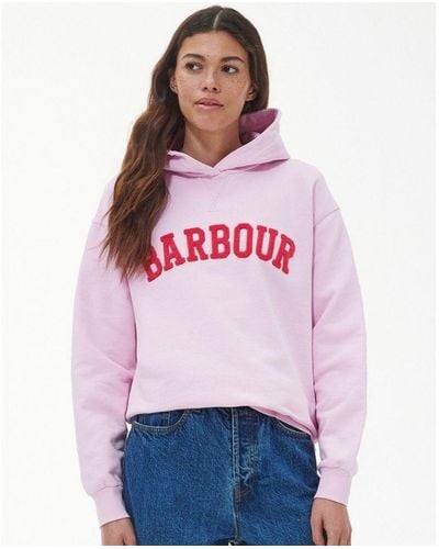 Barbour Northumberland Patch Hoodie - Red
