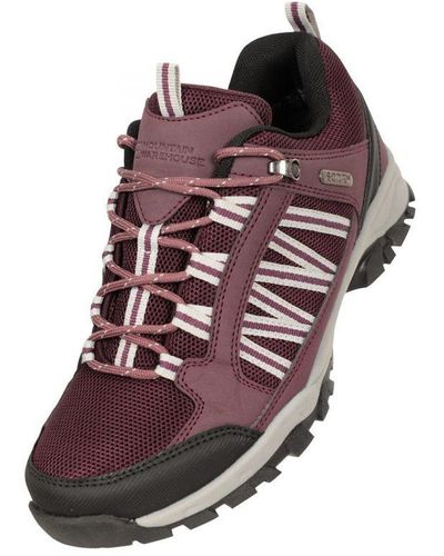 Mountain Warehouse Ladies Path Waterproof Outdoor Walking Shoes () - Red