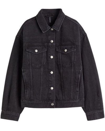 H&M Oversize Denim Jacket Cotton - Black