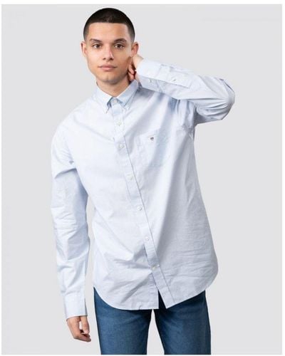 GANT Men's Regular Fit Broadcloth Shirt In Blue - Blauw