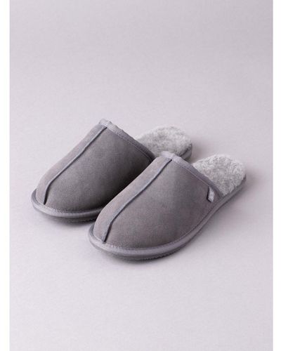 Lakeland Leather Sheepskin Slider Slippers - Grey