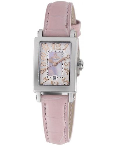 Gevril 8048R Super Mini Quartz Mother Of Pearl Dress Watch Stainless Steel - Pink