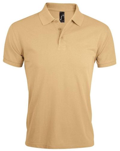Sol's Prime Pique Plain Short Sleeve Polo Shirt () - Natural
