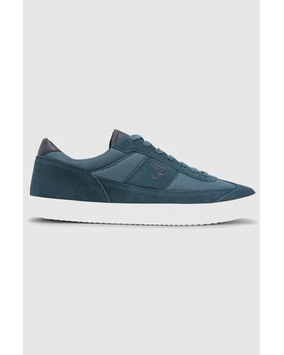 Farah Teal 'stanton' Casual Lace Up Trainers Rubber - Blue