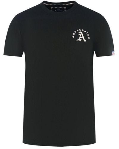 Aquascutum London Embroidered A Logo T-Shirt - Black