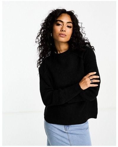ASOS Relaxed Crew Neck Jumper With Seam Detail - Black