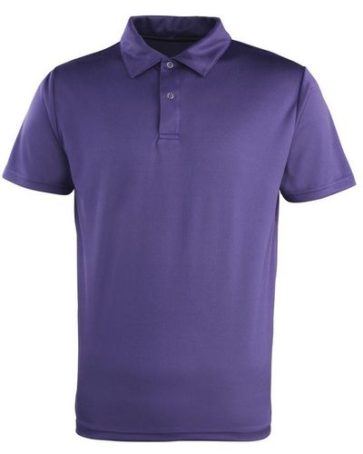 PREMIER Coolchecker Studded Plain Polo Shirt () - Purple