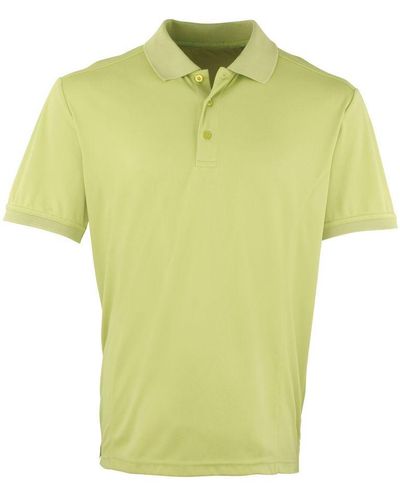 PREMIER Coolchecker Pique Short Sleeve Polo T-Shirt (Lime) - Yellow