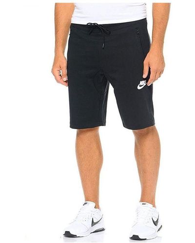 Nike Fleece Sweat Shorts Zwart 803672-010 - Blauw