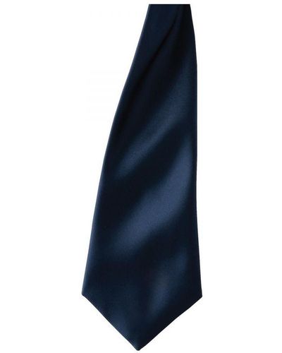 PREMIER Kleuren Satin Clip Tie (pakket Van 2) (marine) - Blauw