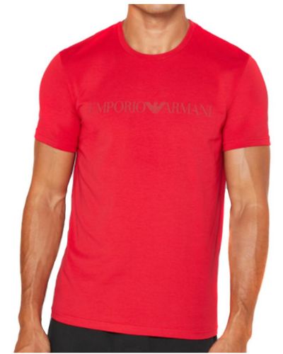 Emporio Armani T-shirt Met Ronde Hals En Logo - Rood