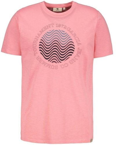 Garcia Slim Fit T-shirt Met Printopdruk Bright Coral - Roze