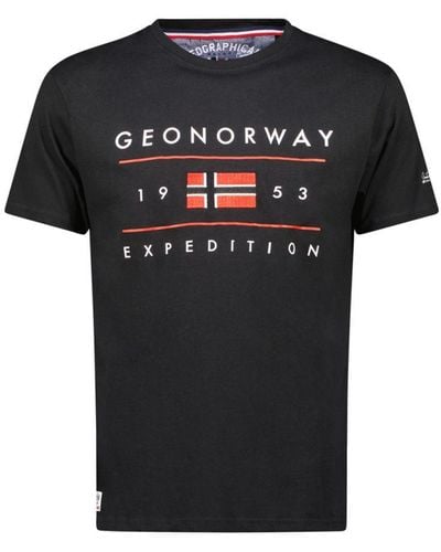 GEOGRAPHICAL NORWAY T-shirt Met Korte Mouwen Sy1355hgn - Zwart