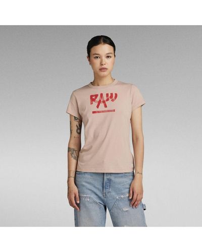 G-Star RAW G-Star Raw Calligraphy Graphic Top - Grey
