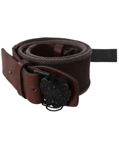 Ermanno Scervino Dark Brown Leather Wide Buckle Waist Belt - Black