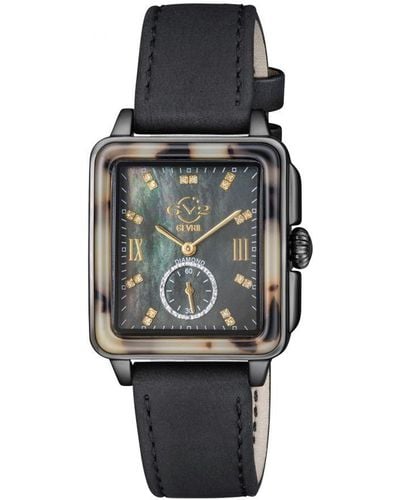 Gv2 9243 Bari Tortoise Swiss Quartz Diamond Watch - Grey