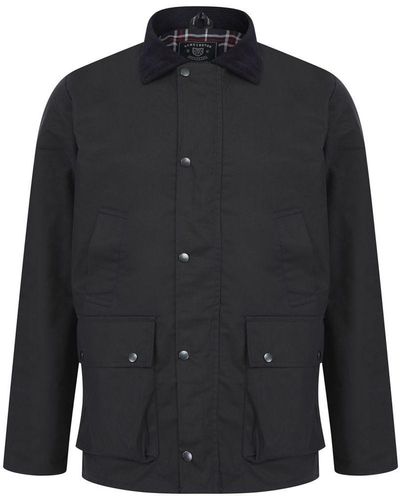 Kensington Eastside Navy Cotton Wax Jacket With Corduroy Collar - Black